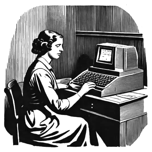 Woman by computer